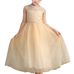 Girls Dress Flower Lace Top Burgundy Gradient Skirt Sleeveless Size 6-14 Years