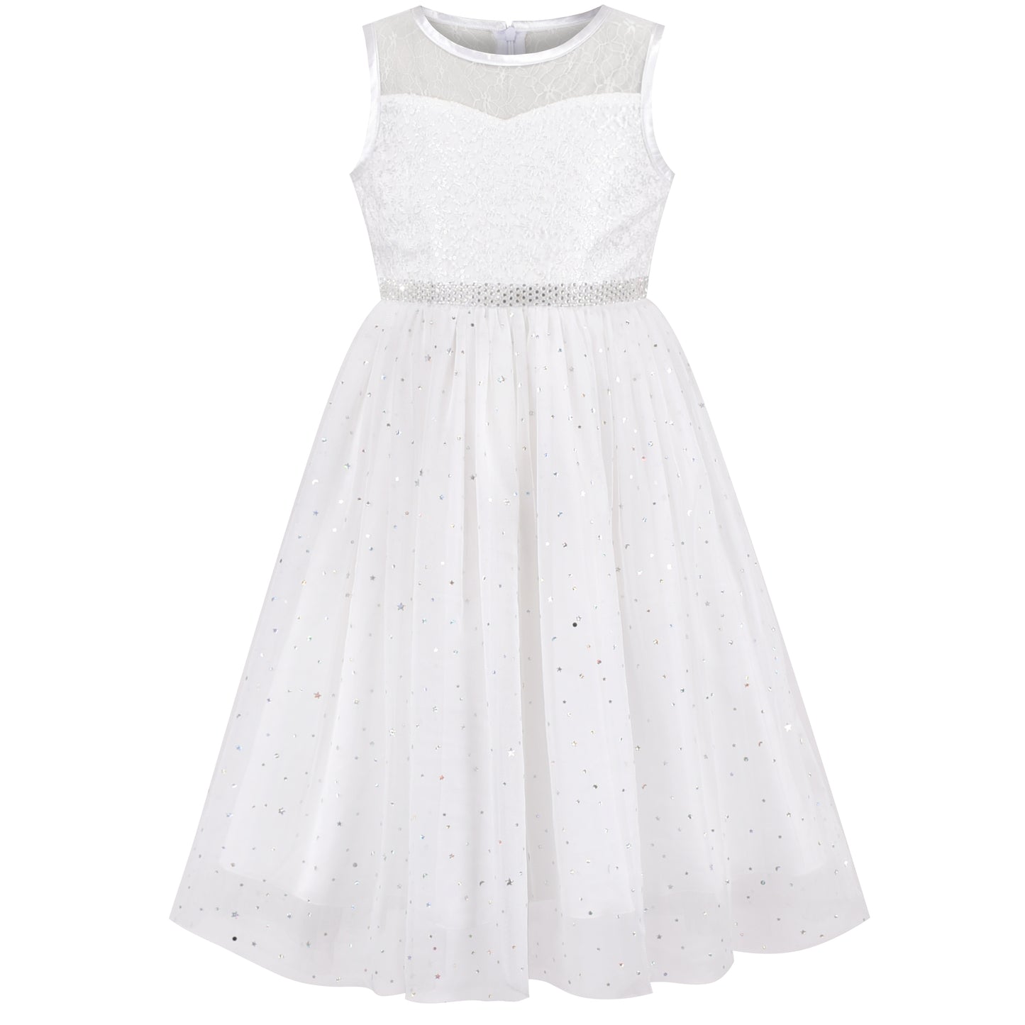 Girls Dress Flower Lace Top Burgundy Gradient Skirt Sleeveless Size 6-14 Years