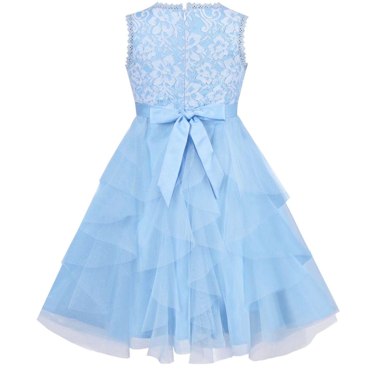 Flower Girls Dress Tiered Skirt Bridesmaid Wedding Size 4-12 Years
