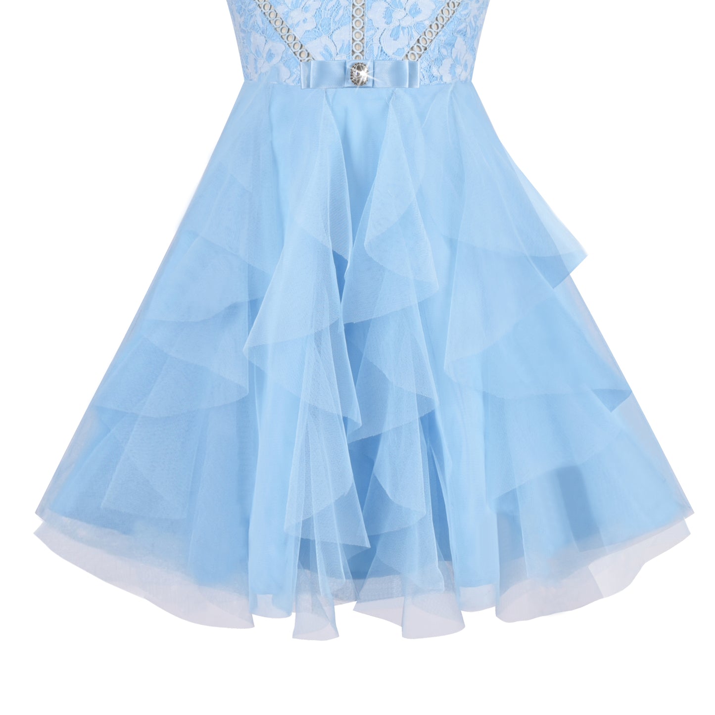 Flower Girls Dress Tiered Skirt Bridesmaid Wedding Size 4-12 Years