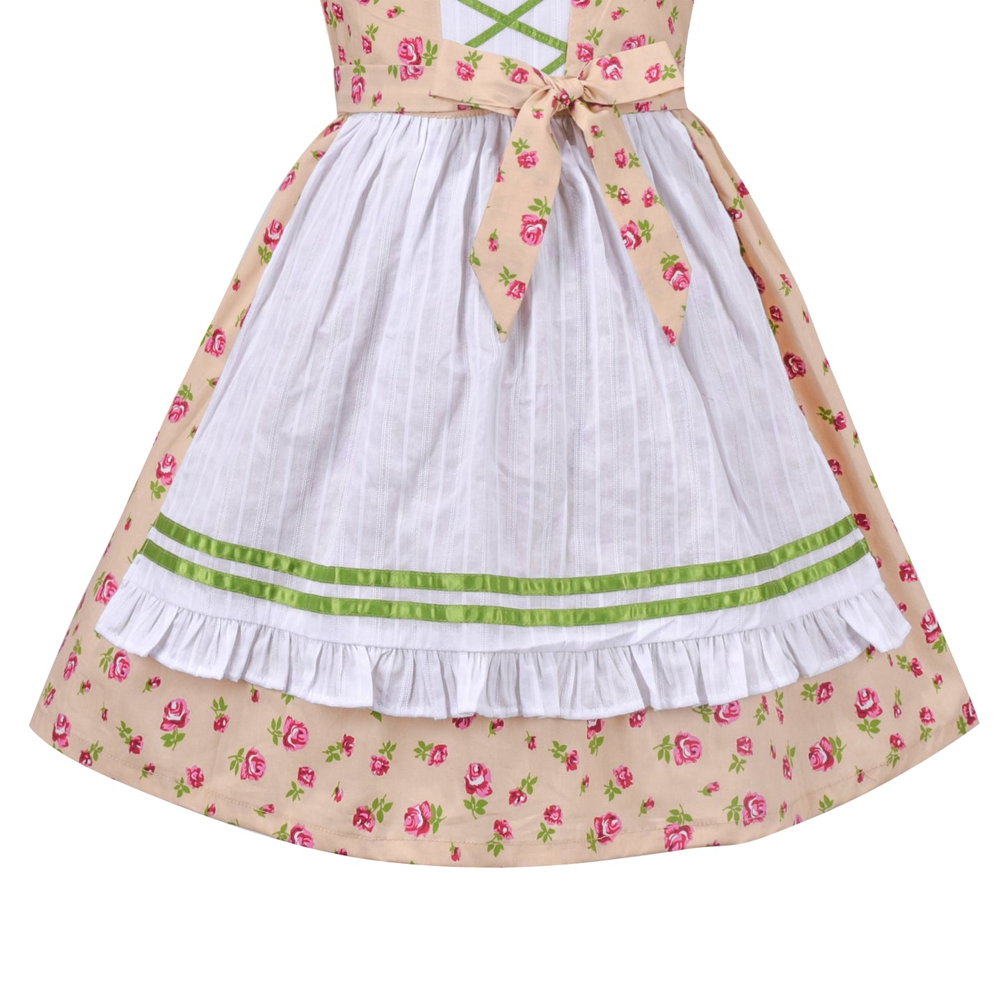 Sunny Fashion Bavarian Oktoberfest Vintage Floral Dirndl Girls Dress with Apron – Bavarian Oktoberfest Style