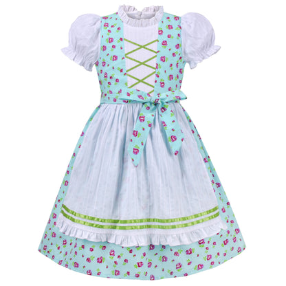 Sunny Fashion Bavarian Oktoberfest Vintage Floral Dirndl Girls Dress with Apron – Bavarian Oktoberfest Style