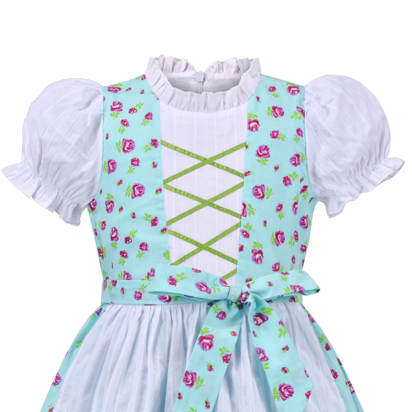 Sunny Fashion Bavarian Oktoberfest Vintage Floral Dirndl Girls Dress with Apron – Bavarian Oktoberfest Style