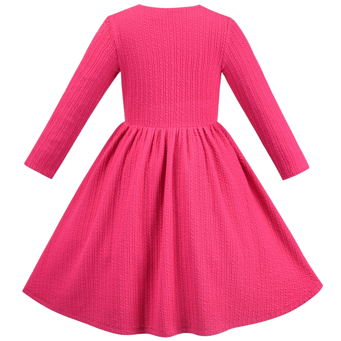 Girls Dress Christmas Stripe Pearl Vintage Party Holiday Long Sleeve Size 6-12 Years