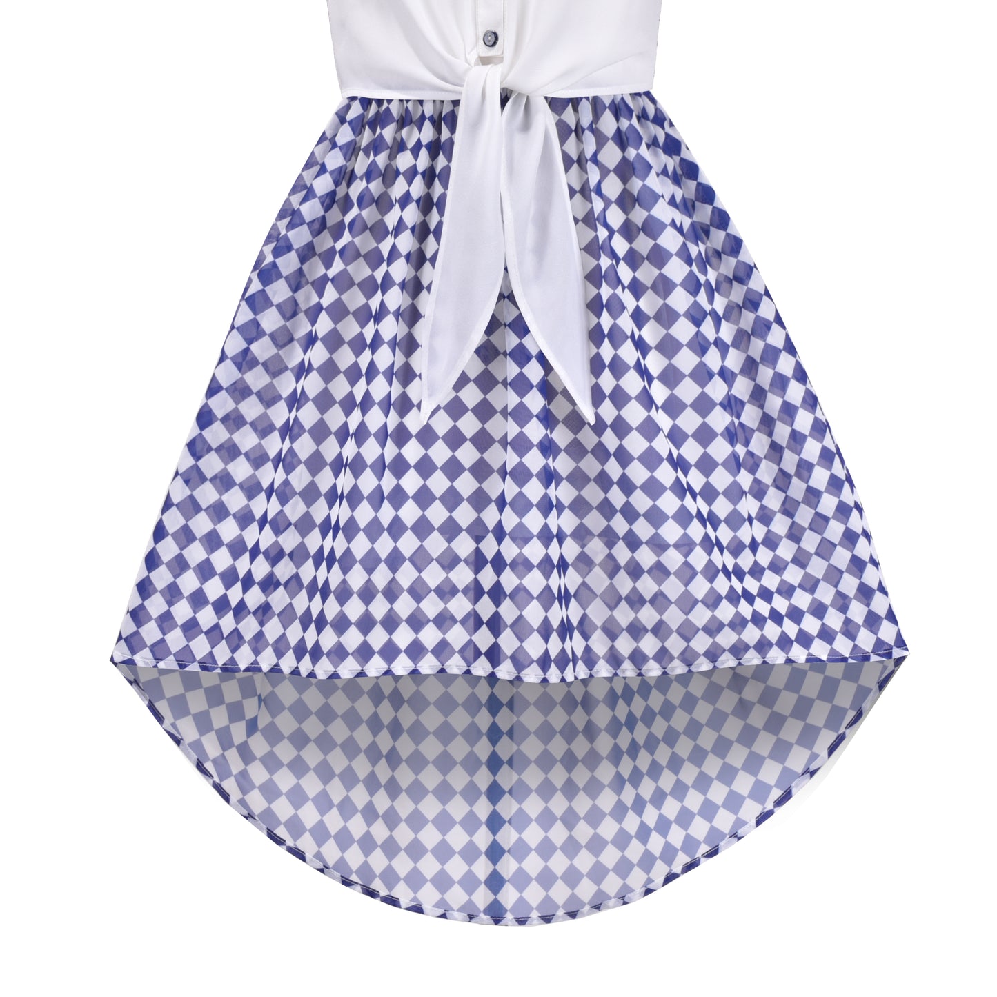 Girls Dress Chiffon Floral High-Low Tie Waist Party Princess Size 7-14 Years