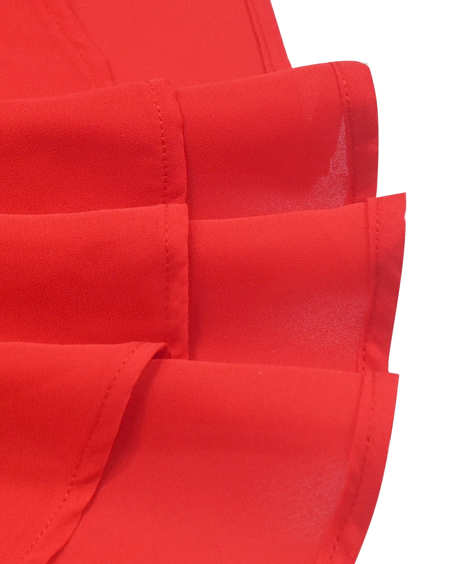 Girls Red Sleeveless Calf Length Lace Chiffon Special Occasion Wedding Party Dress Red