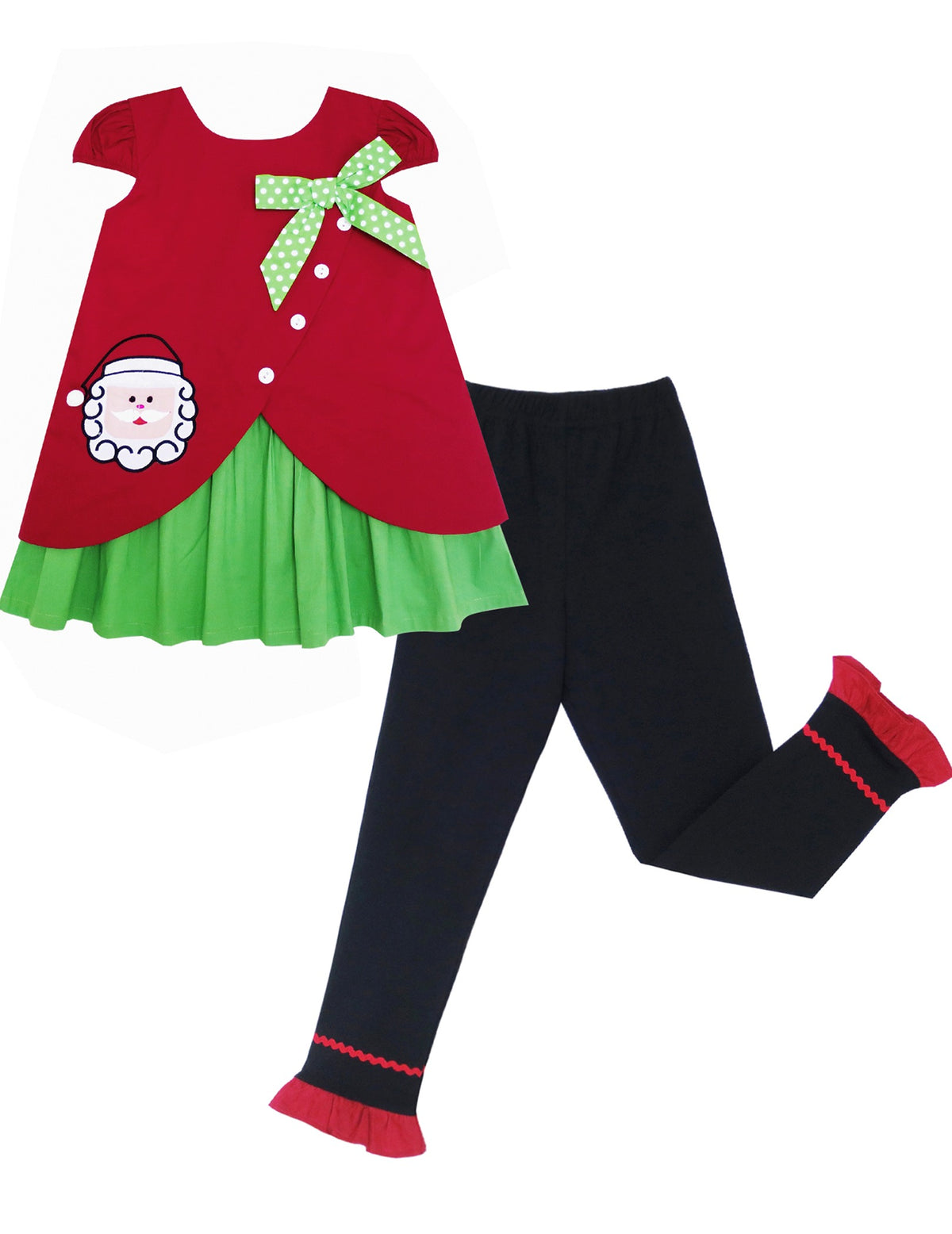 Girls Outfit Set Tee and Pants Zebra Clothing Set Red Christmas Set