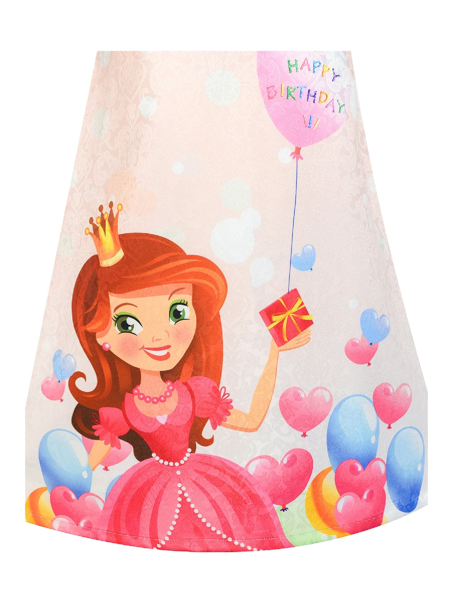 Girls Sleeveless A-Line Dress Satin Colorful Floral Print Knee Length Casual Beach Party Summer Holiday Pink Balloon Birthday