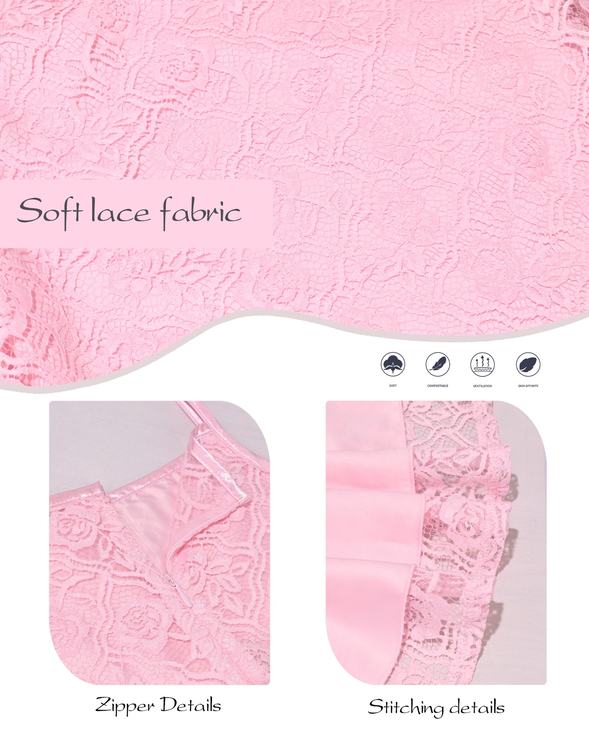 Girls Dress Lace Overlay Spaghetti Strap Flared Back Bow Party Recital Pink Floral Lace