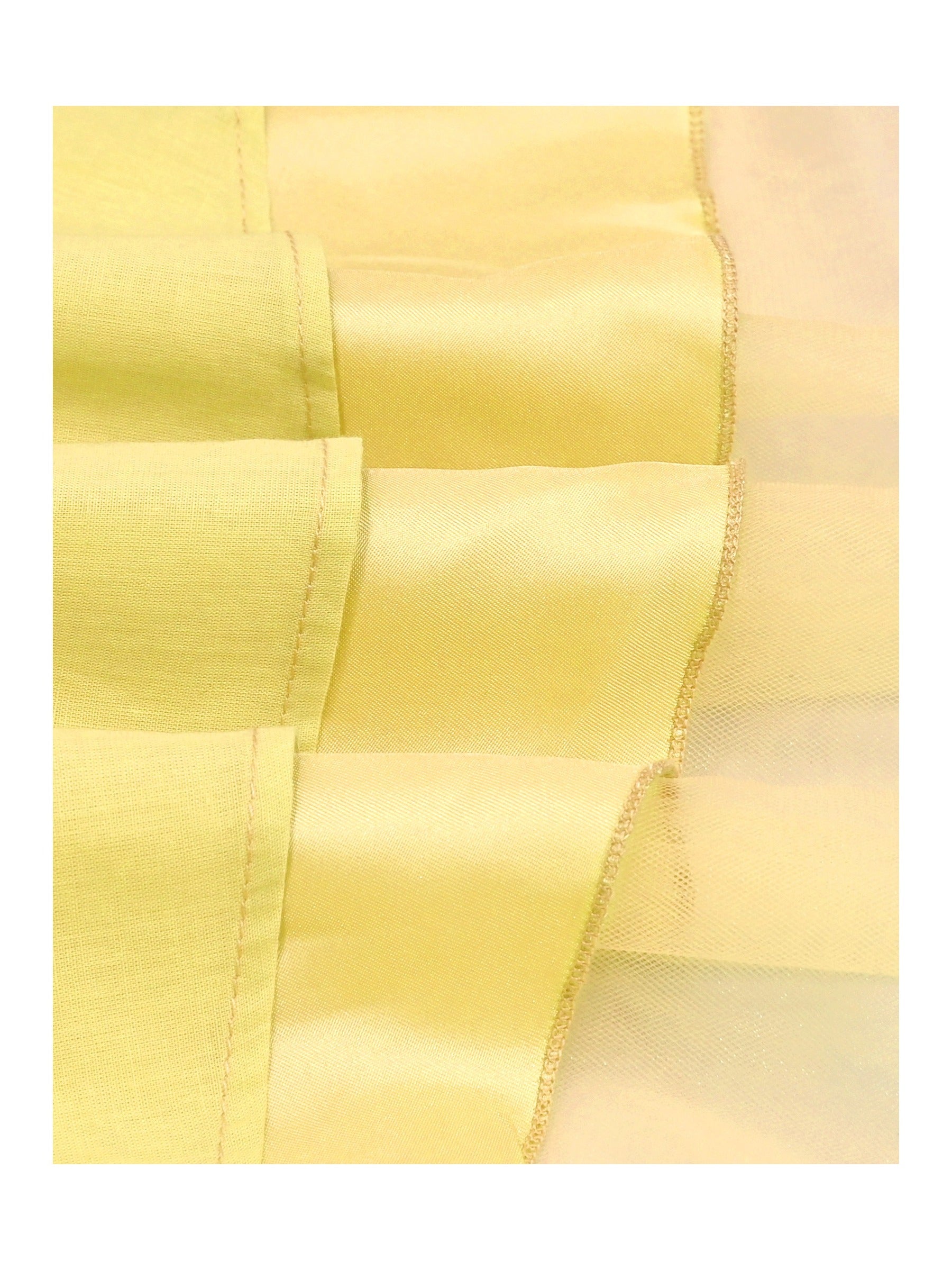 Girls Blue and Yellow Special Occasion Dress Short Puff Sleeve Ankle Length Blue Yellow Princess