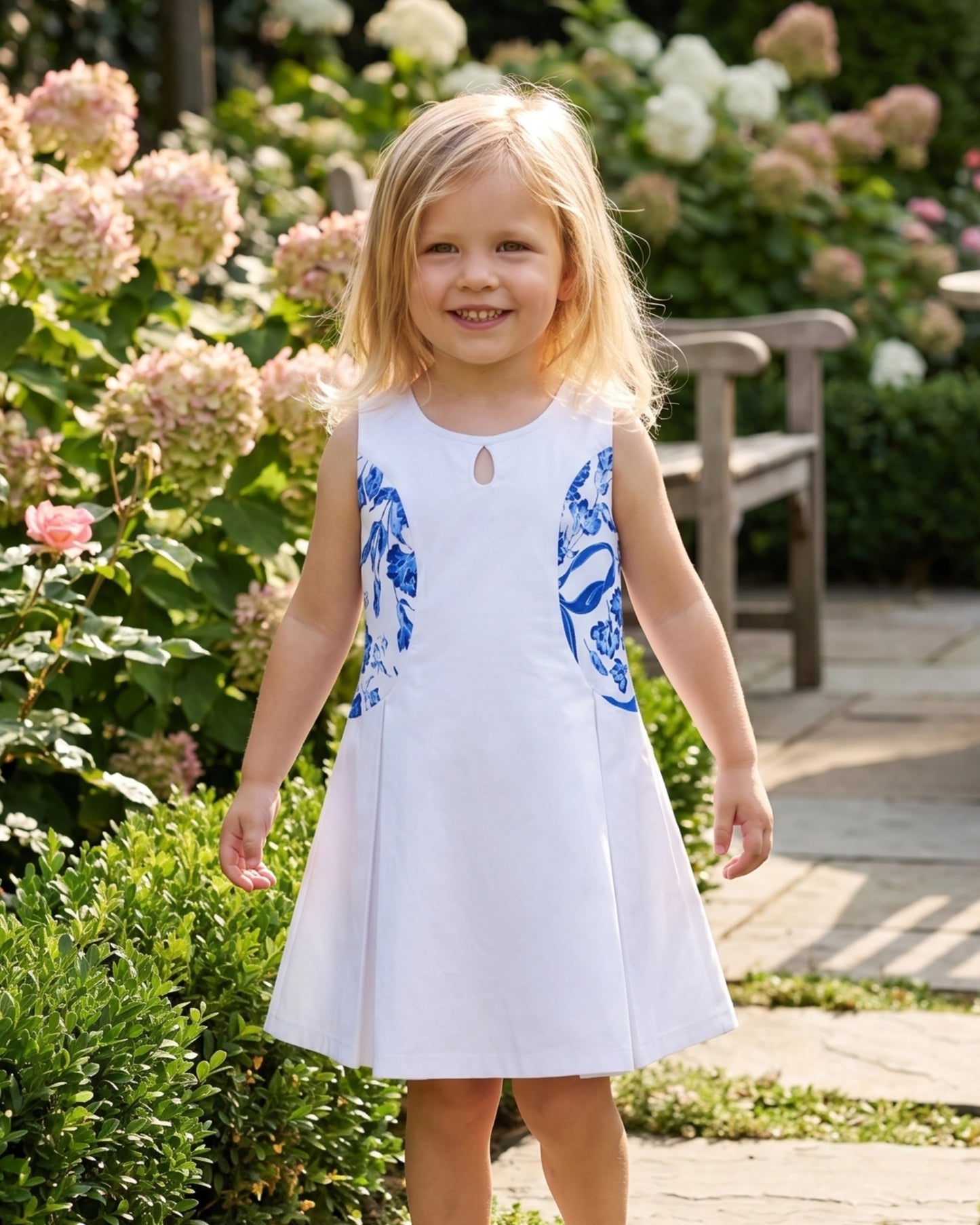 Girls Dress Rainbow Multicolor Bunny Embroidery Easter Button Back Chevron Spring Casual White