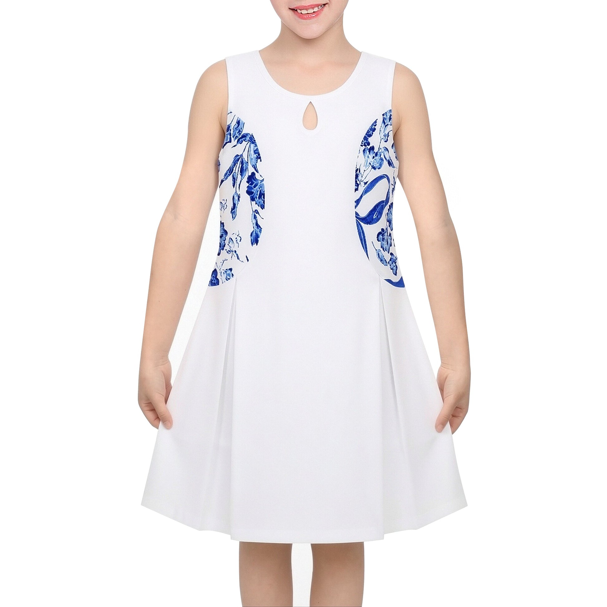 Girls Dress Rainbow Multicolor Bunny Embroidery Easter Button Back Chevron Spring Casual White