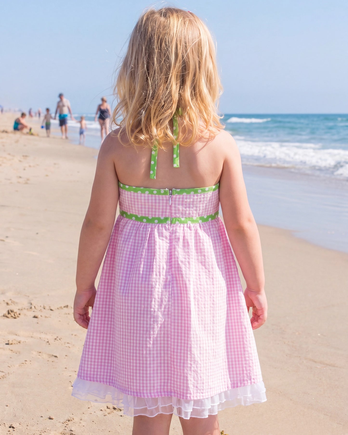 Toddler Girls Dress Yellow Gingham Halter Butterfly Summer Beach Casual Dresses Pink Butterfly
