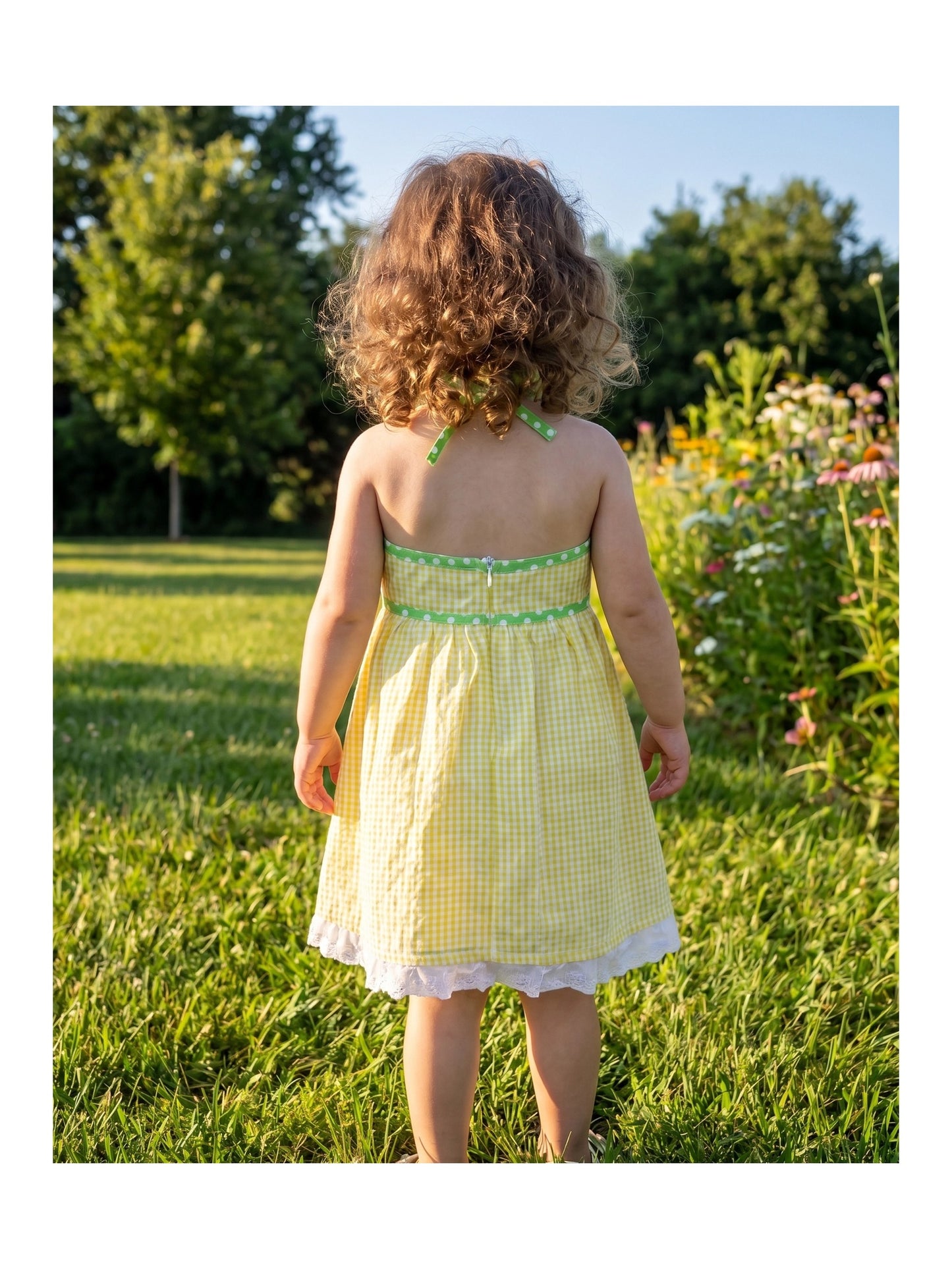 Toddler Girls Dress Yellow Gingham Halter Butterfly Summer Beach Casual Dresses Yellow Butterfly