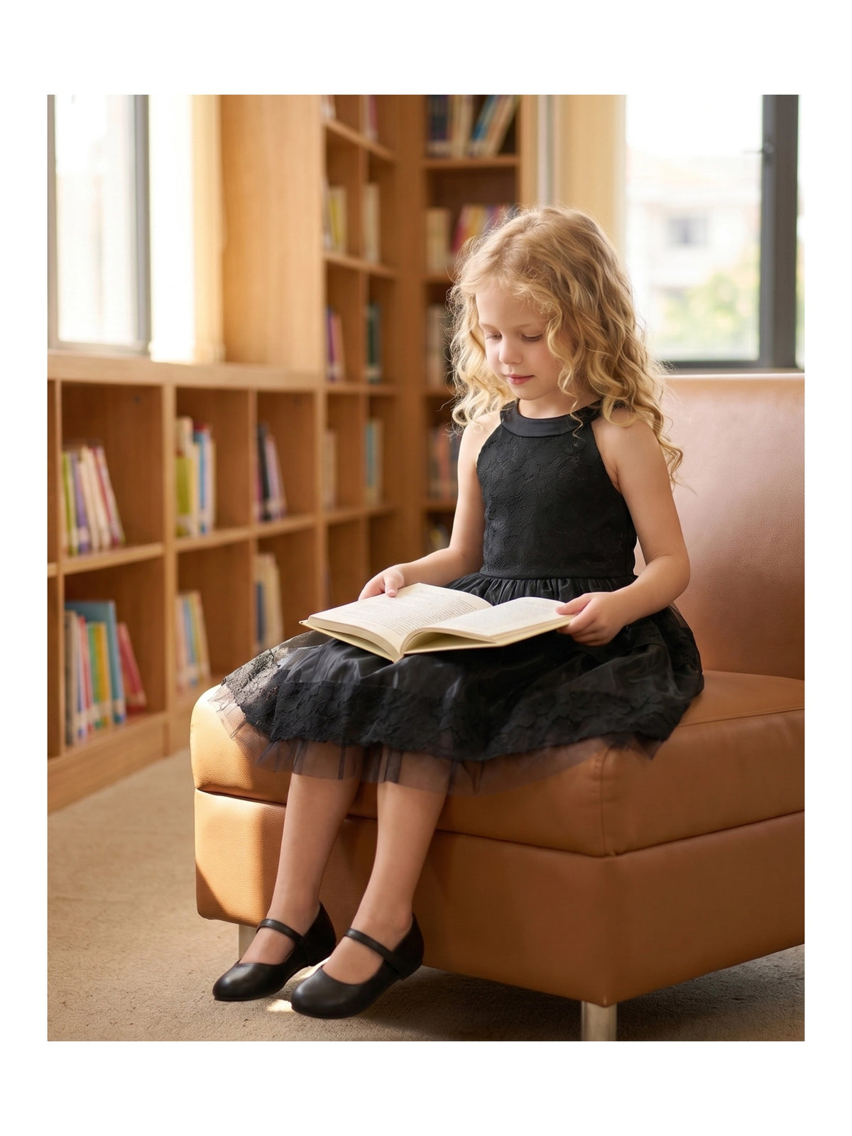 Girls Dress White Lace Halter Sleeveless Special Occasion Formal Party Summer Dresses Black Lace Tulle