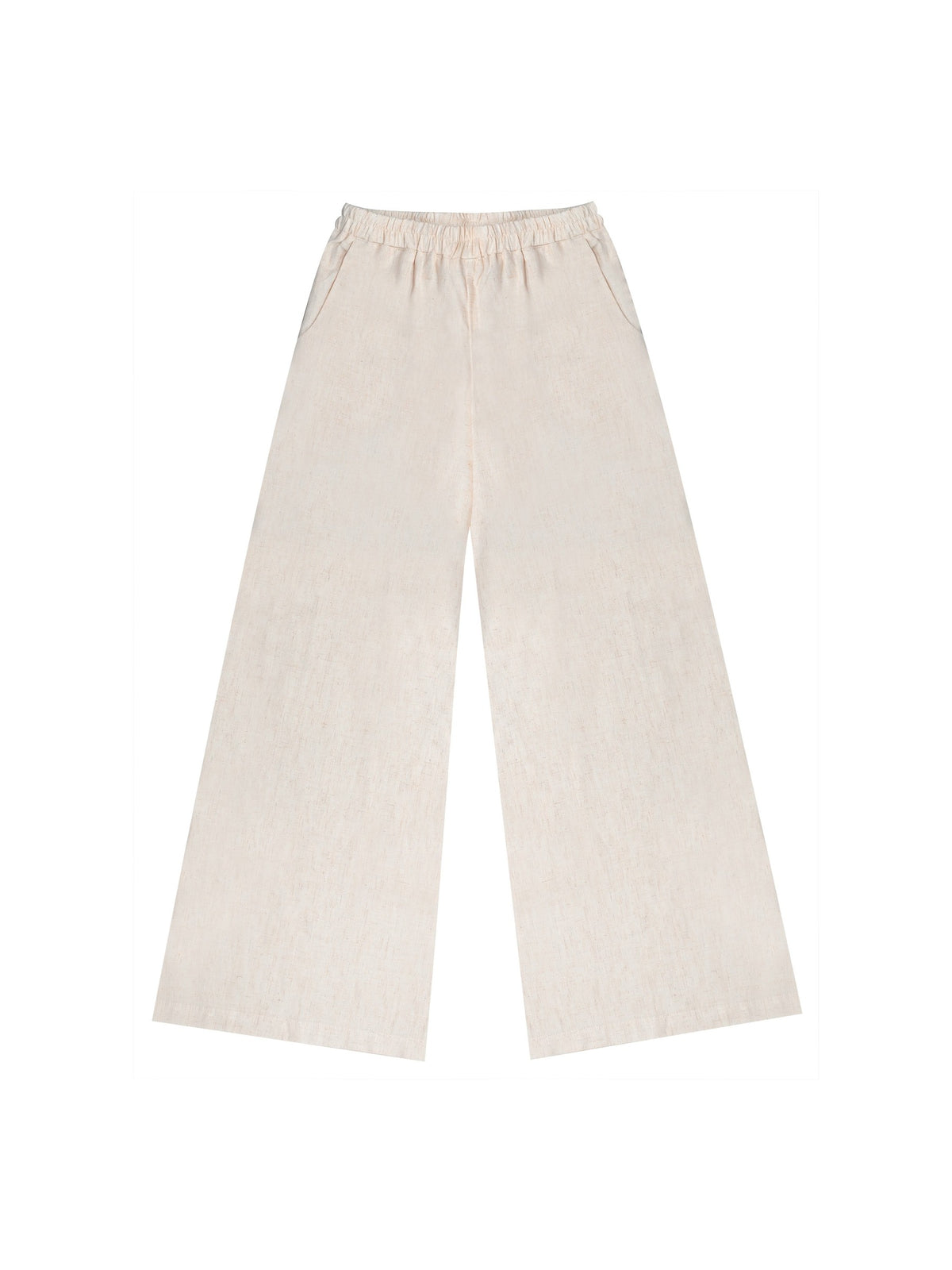 Girls Pants Light Blue Wide Leg Casual Cool Linen Pants with Pockets Beige Linen