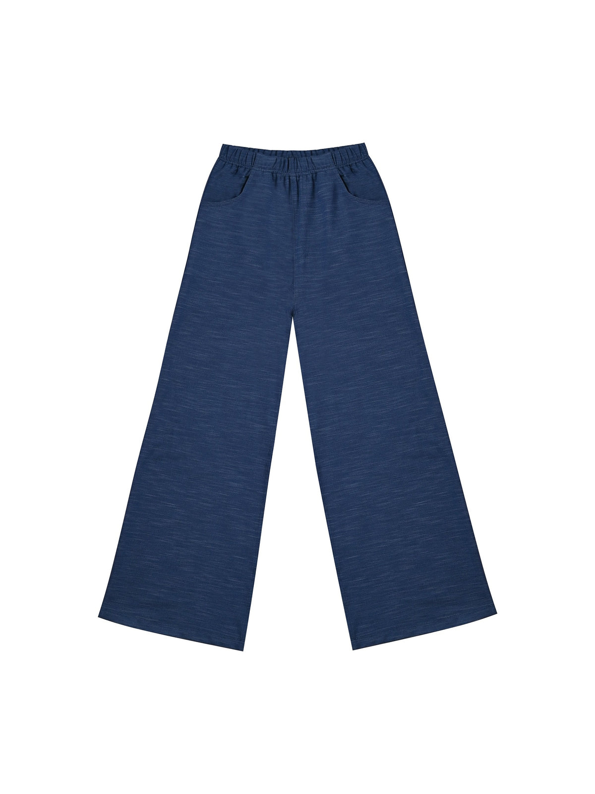 Girls Pants Light Blue Wide Leg Casual Cool Linen Pants with Pockets Blue Slub
