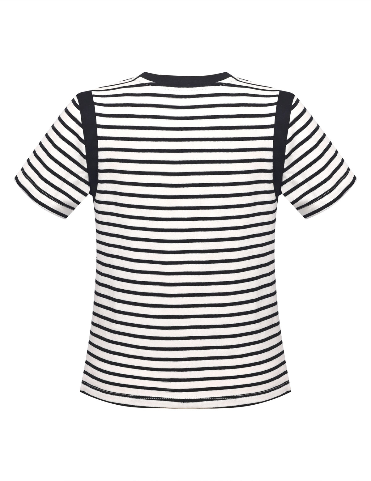 Girls T-shirt Crop Top Pink Lettuce Trim Ribbed Knit Crewneck Daily Black White Striped