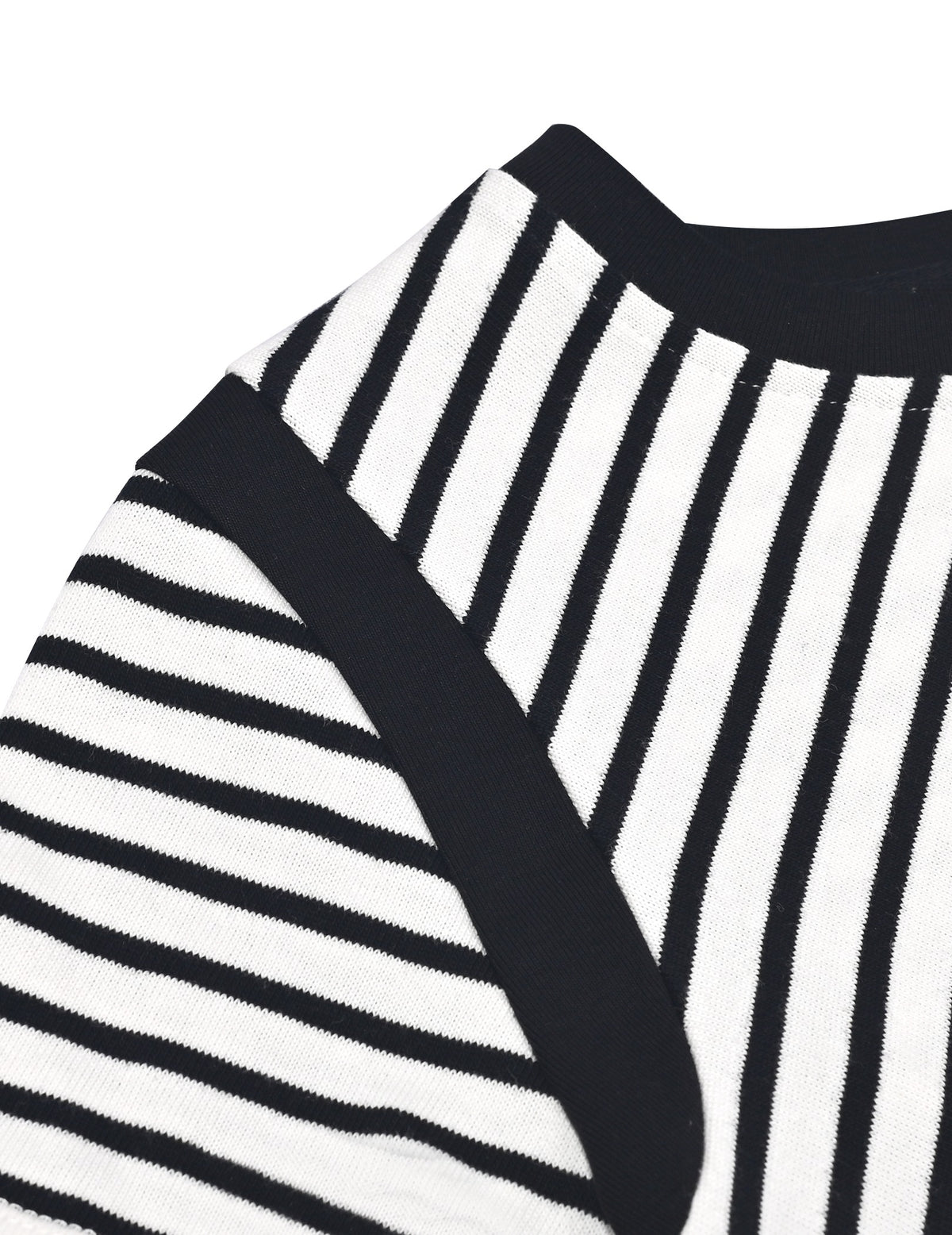 Girls T-shirt Crop Top Pink Lettuce Trim Ribbed Knit Crewneck Daily Black White Striped
