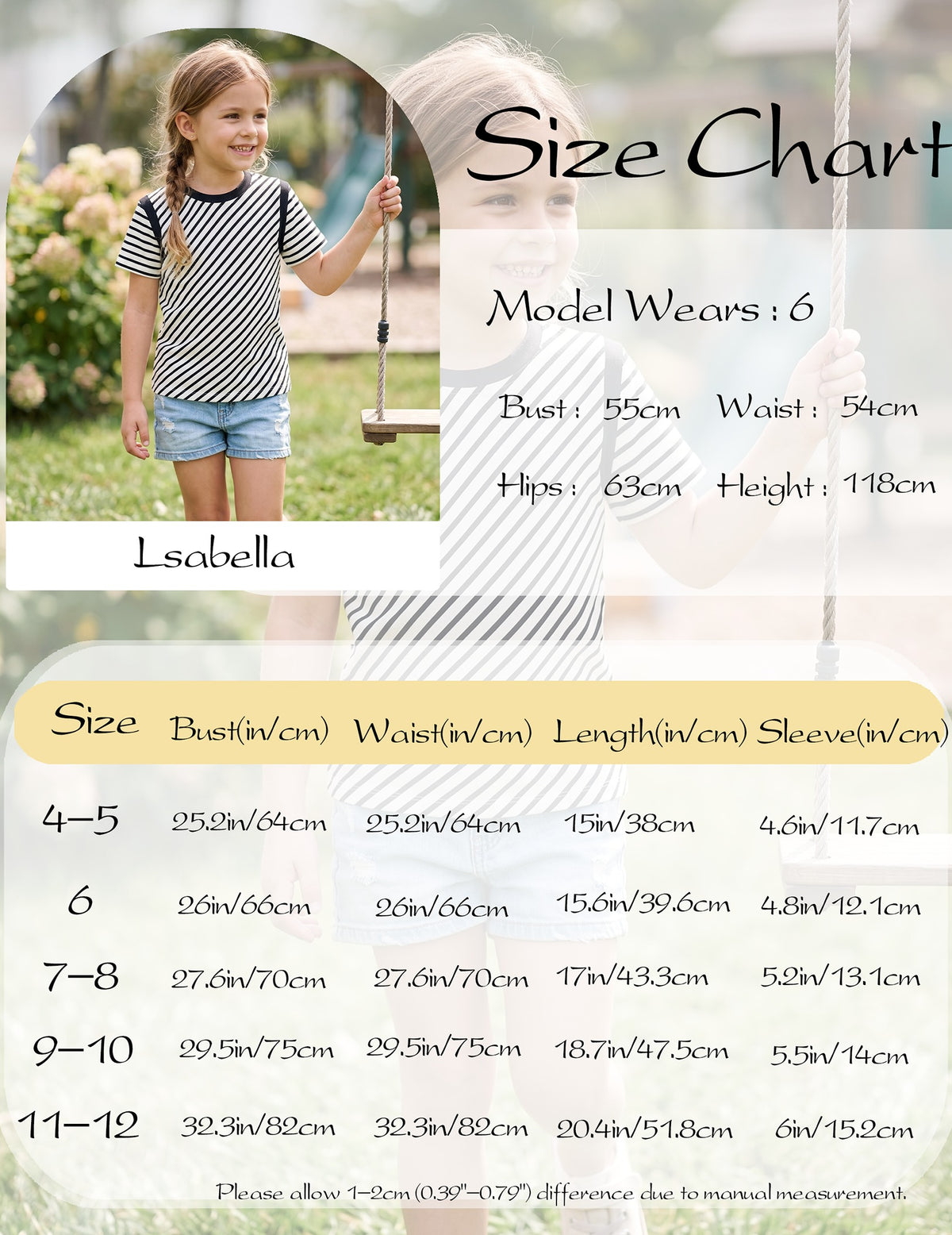 Girls T-shirt Crop Top Pink Lettuce Trim Ribbed Knit Crewneck Daily Black White Striped