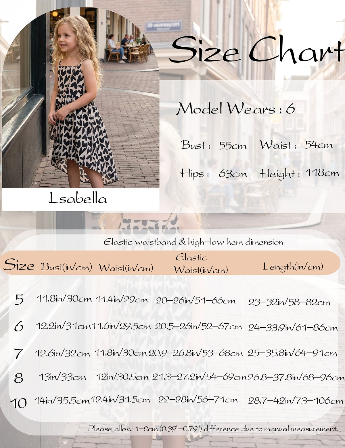 Girls Dress Floral Soft Fabric Open Back Sundress Black Heart