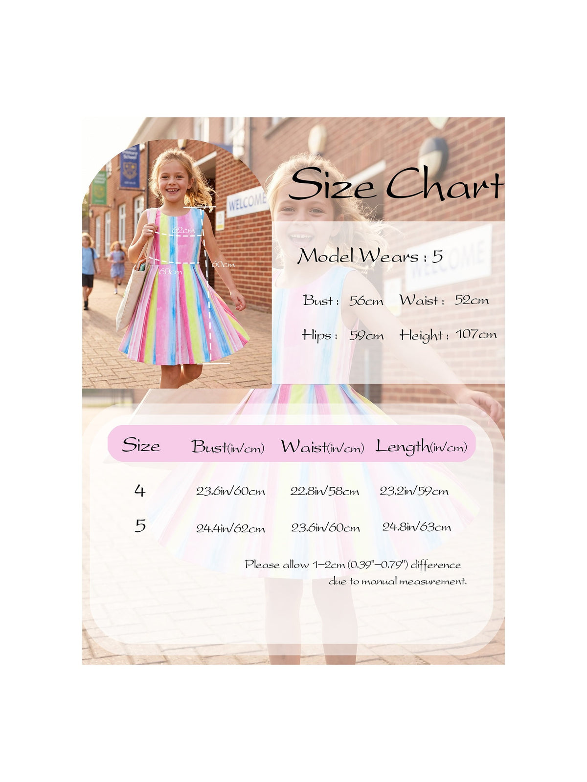 Girls Sleeveless Cotton Dress Blue Striped Casual Summer Dresses For Girls Pink Striped