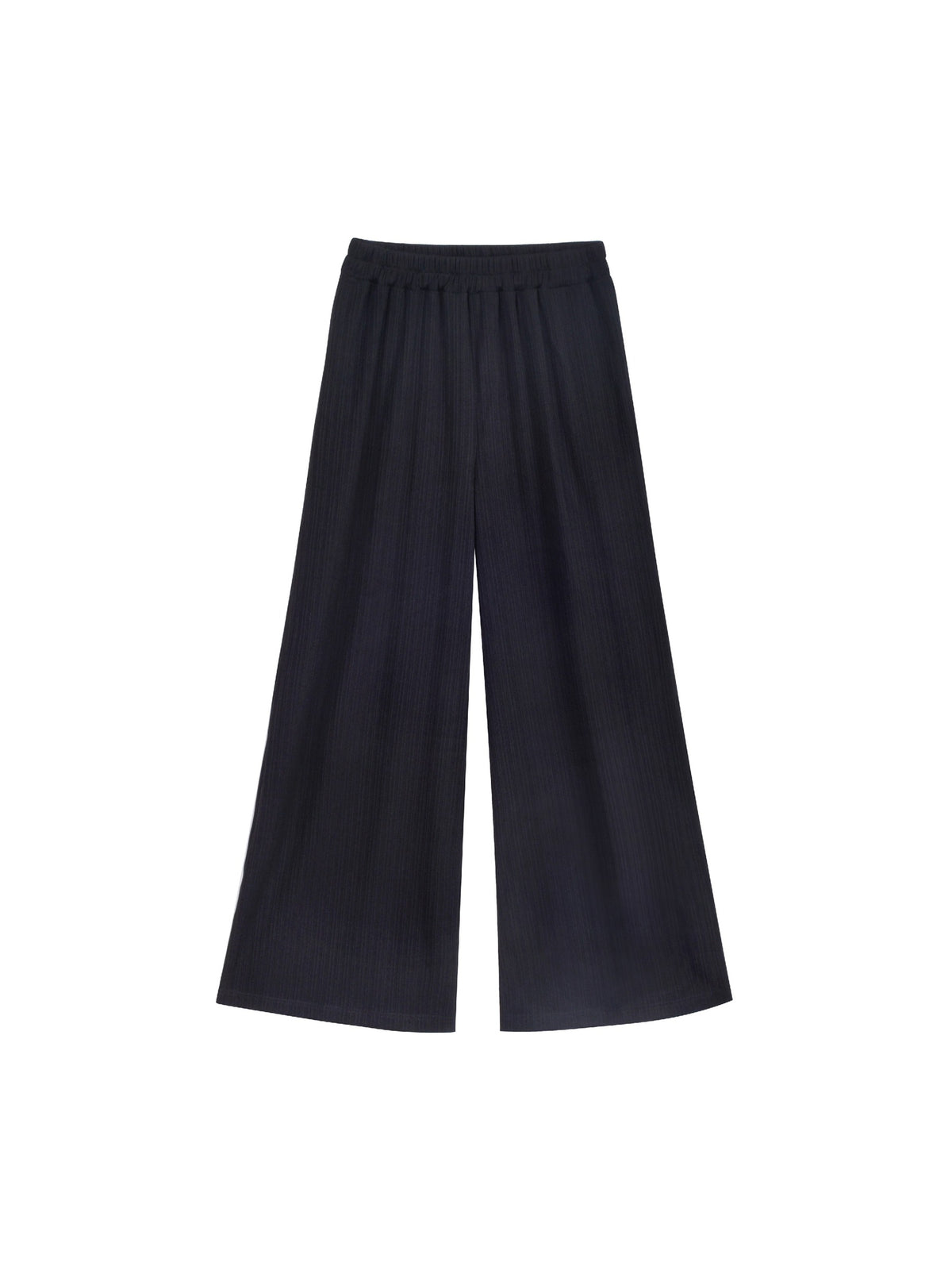 Girls Pants Brown Ribbed Wide Leg Pull On Elastic Trousers Casual Beach Pants Black Ribbed