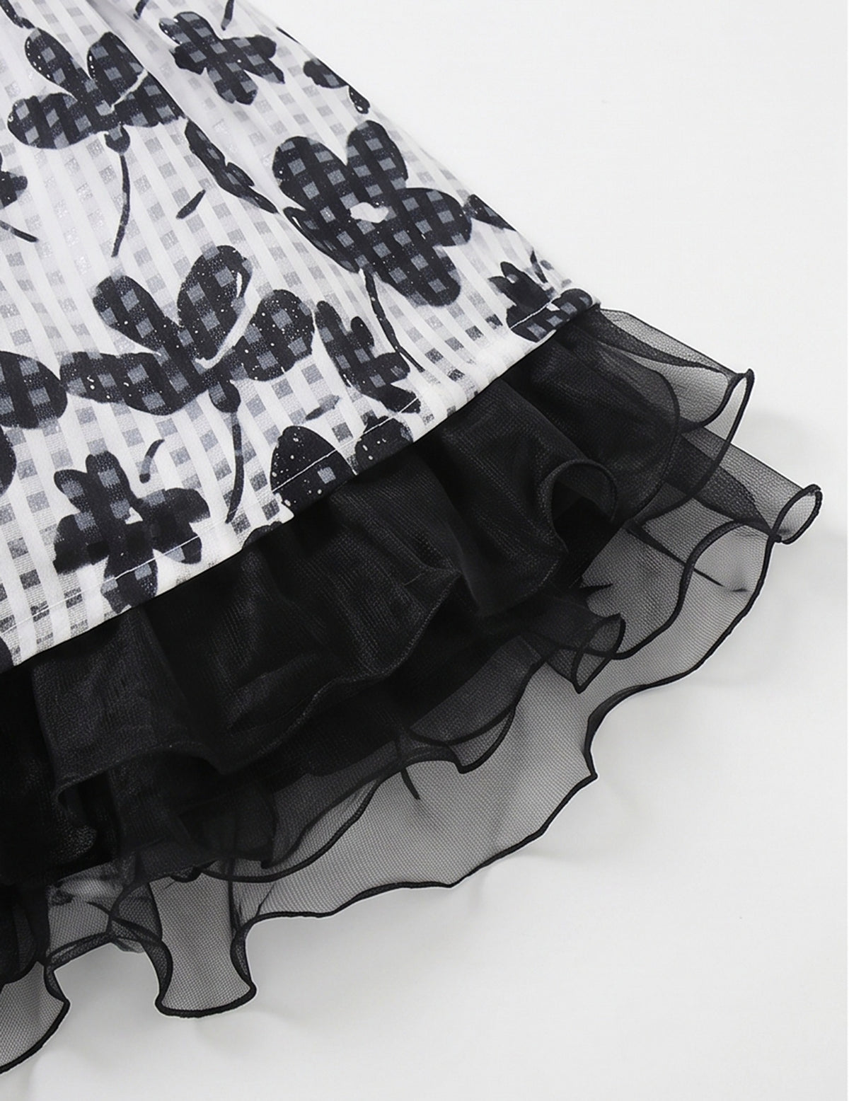 Girls Dress Purple Flower Bow Tie Wedding Party Children Clothes Size Black Floral