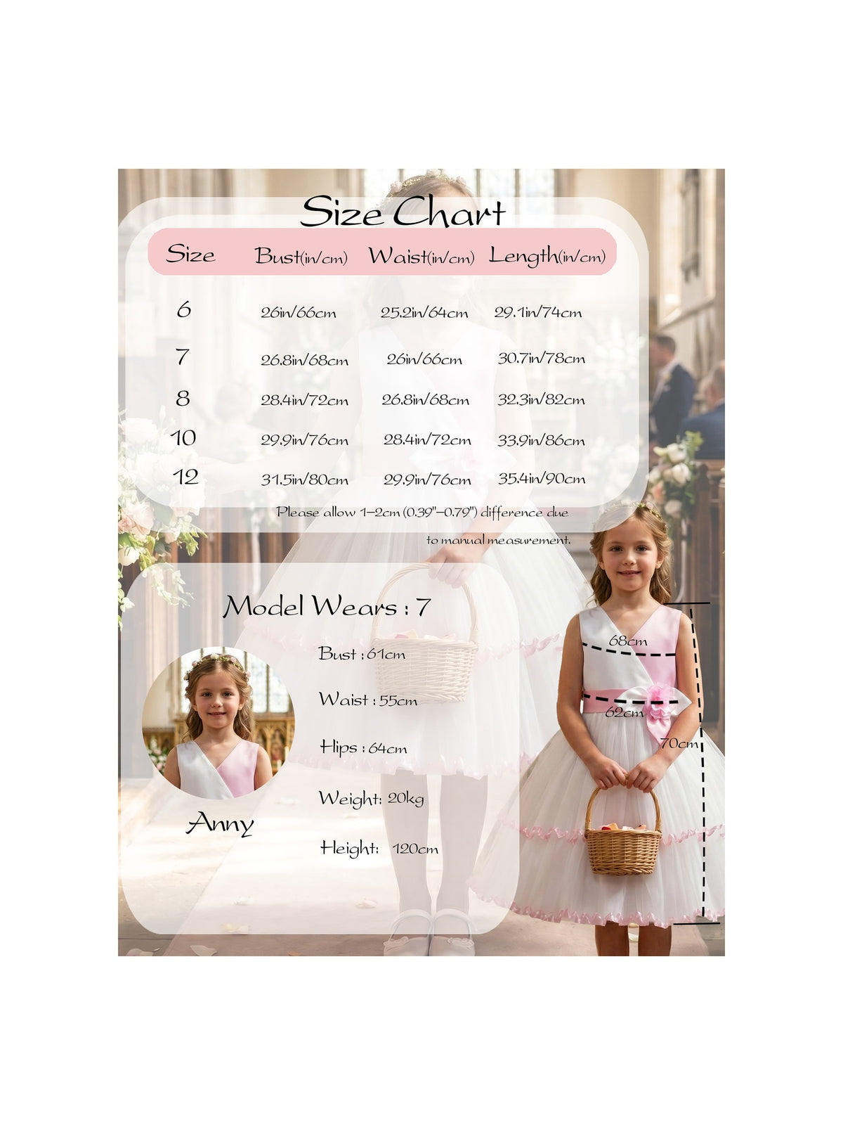 Flower Girls Dress Pink White Contrast Sleeveless Ruffle Tulle Summer Wedding Pageant Party Dresses Pink White Floral