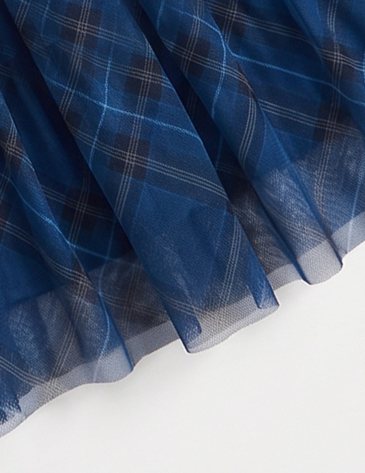 Girls Dress Plaid Tartan Collar Bow Belt Casual Festive Christmas Party Winter - Blue Plaid Mesh