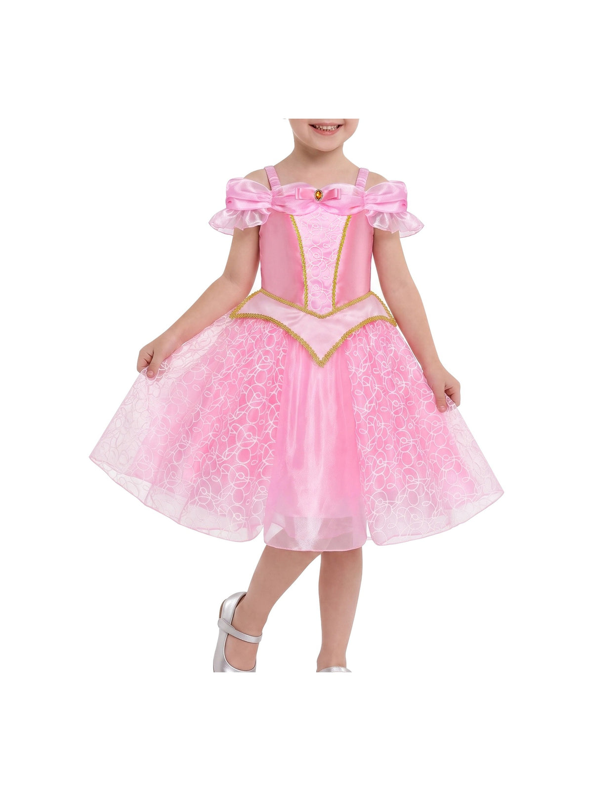 Girls Dress Pink Embroidered Tulle Off Shoulder Ruffle Bow Princess Costume Party Satin Dress Pink Embroidered