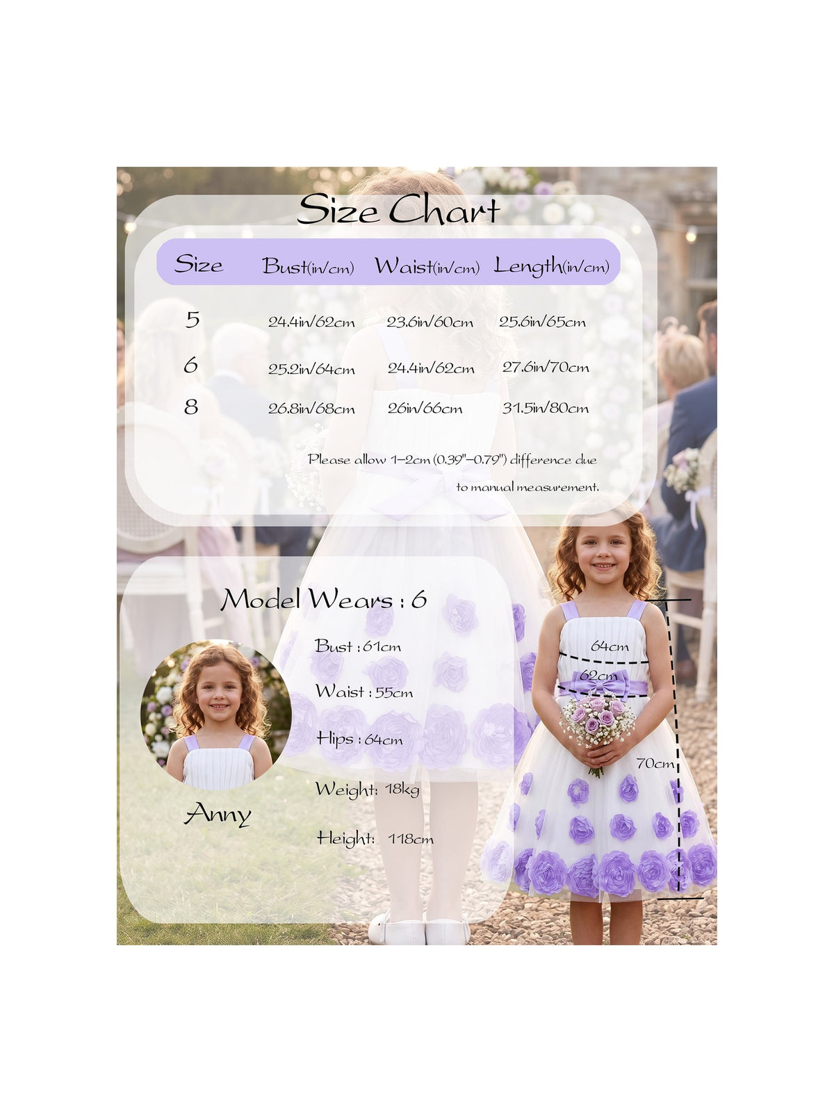 Girls Dress Purple Floral Sleeveless 3D Flower Rhinestone Summer Party Outdoor Dresses White Purple Floral