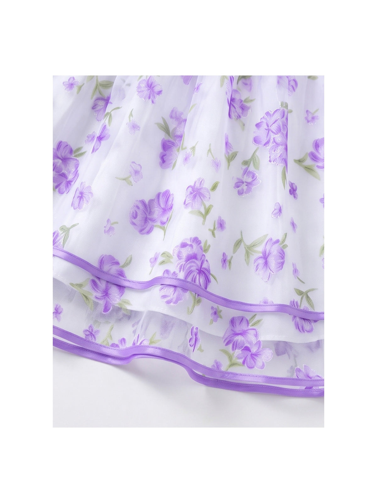 Girls Dress Purple Floral Sleeveless 3D Flower Rhinestone Summer Party Outdoor Dresses Purple Floral