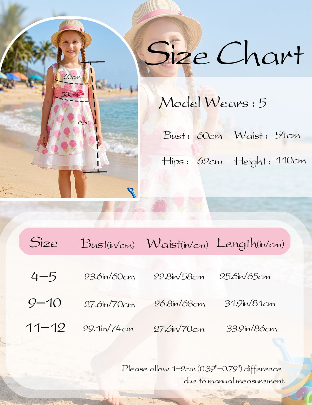Girls Dress Black Polka Dot Classic Retro Elegant Event Show Sleeveless Tulle - Pink Floral