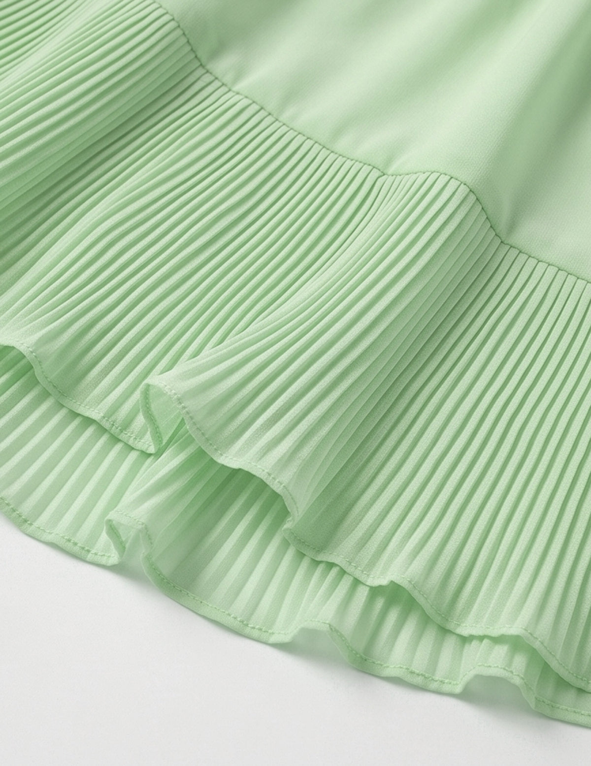 Girls Dress Coffee Ruffle Butterfly High Low Irregular Hem Sweet Birthday Party - Light Green Pleated