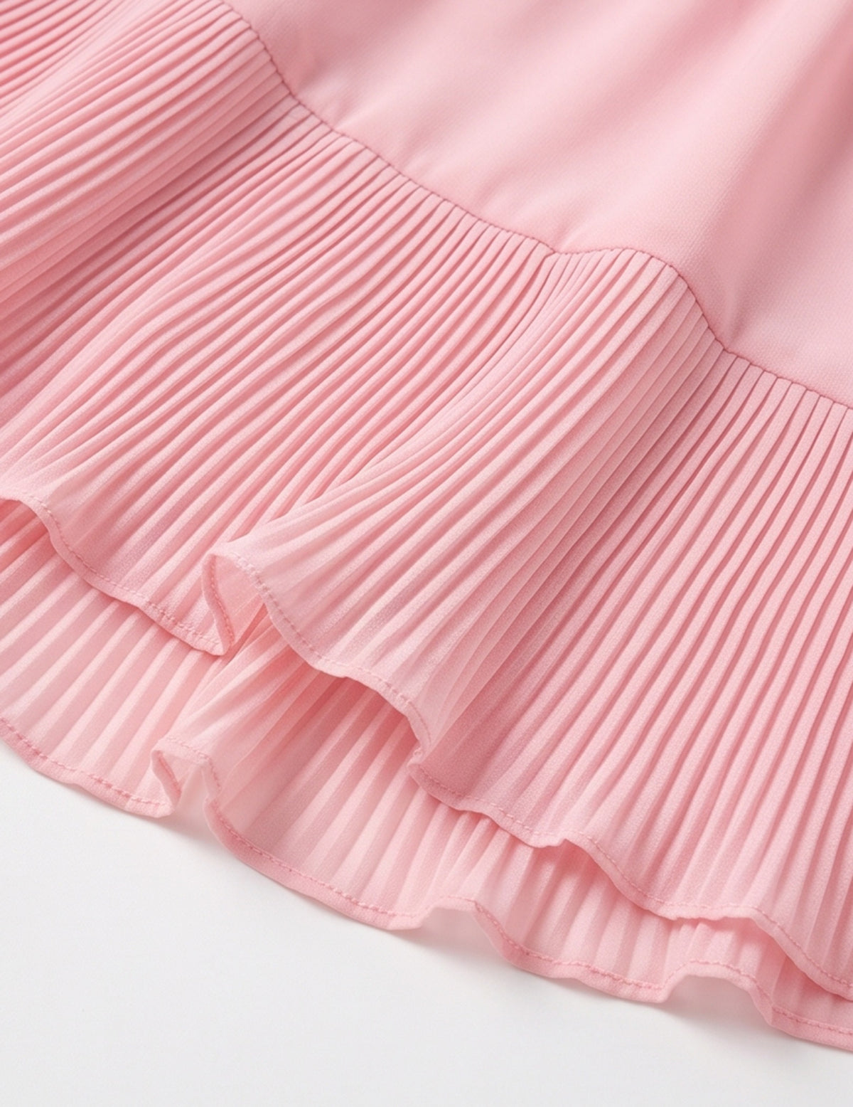 Girls Dress Coffee Ruffle Butterfly High Low Irregular Hem Sweet Birthday Party - Pink Pleated