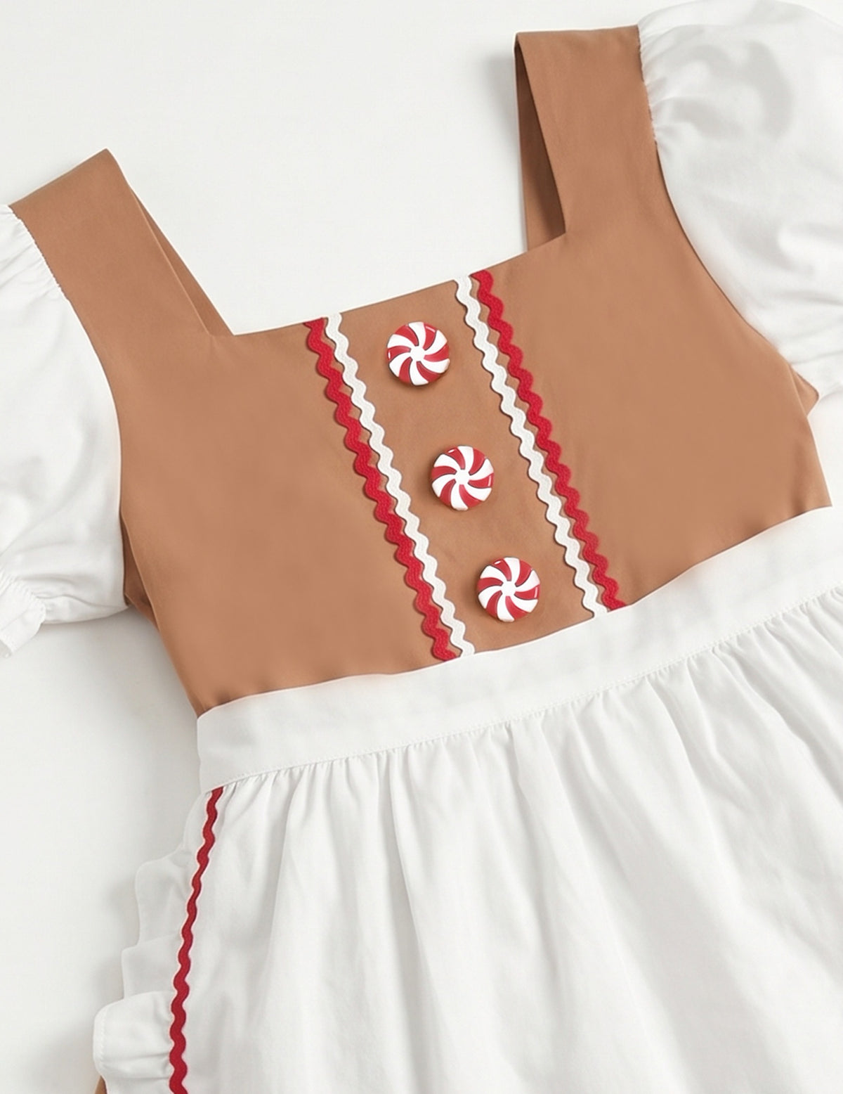 Girls German Dirndl Dress Costumes for Bavarian Oktoberfest Long Sleeve - Brown Gingerbread