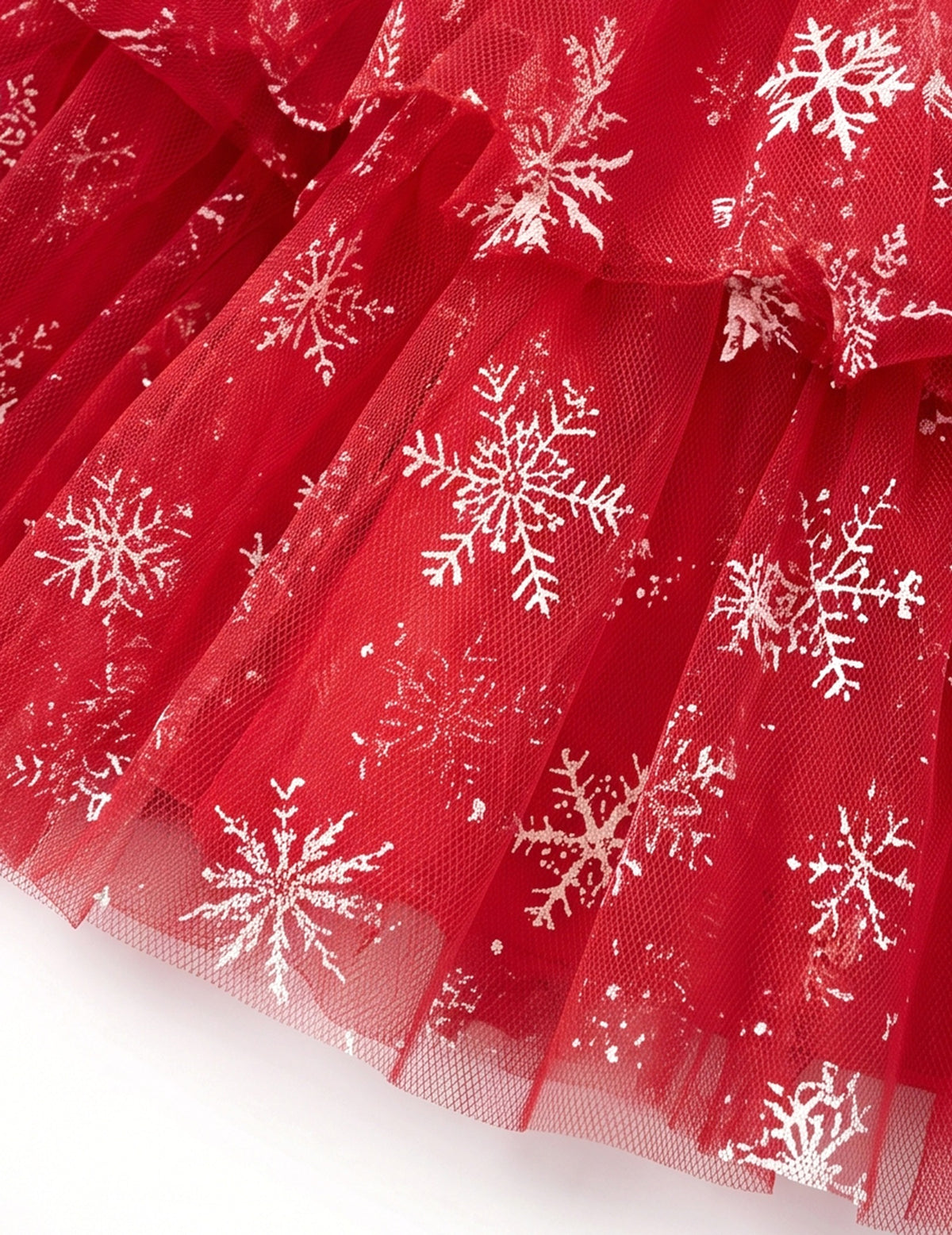 Girls Dress Colorful Glitter Sequin Ruffle Dress Princess Pageant - Red Snowflake