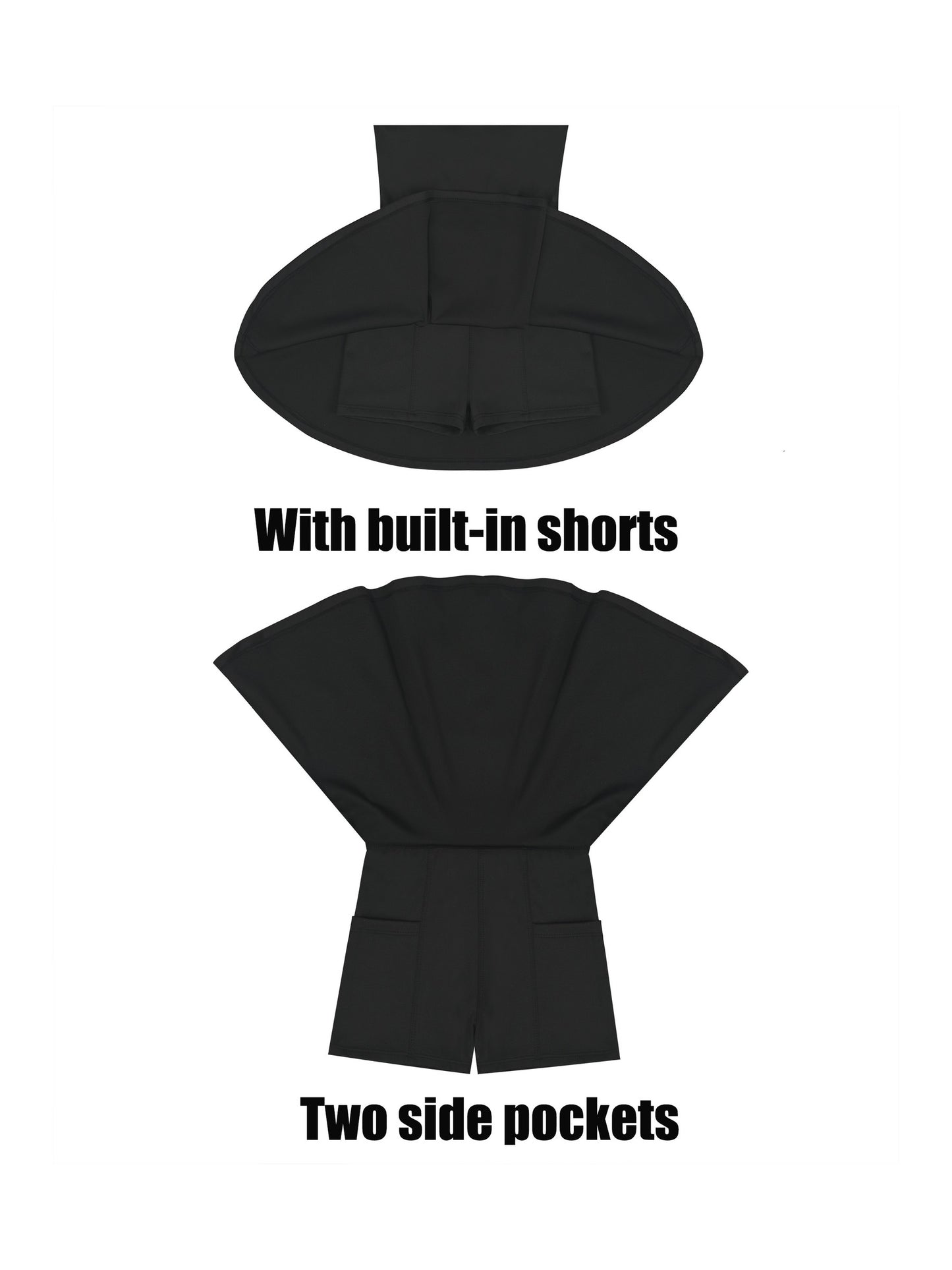 Girls Tennis Dress Black Open Back Bow Sleeveless Kids Golf School Sports Dresses Outfit with Shorts Pockets Black Bow