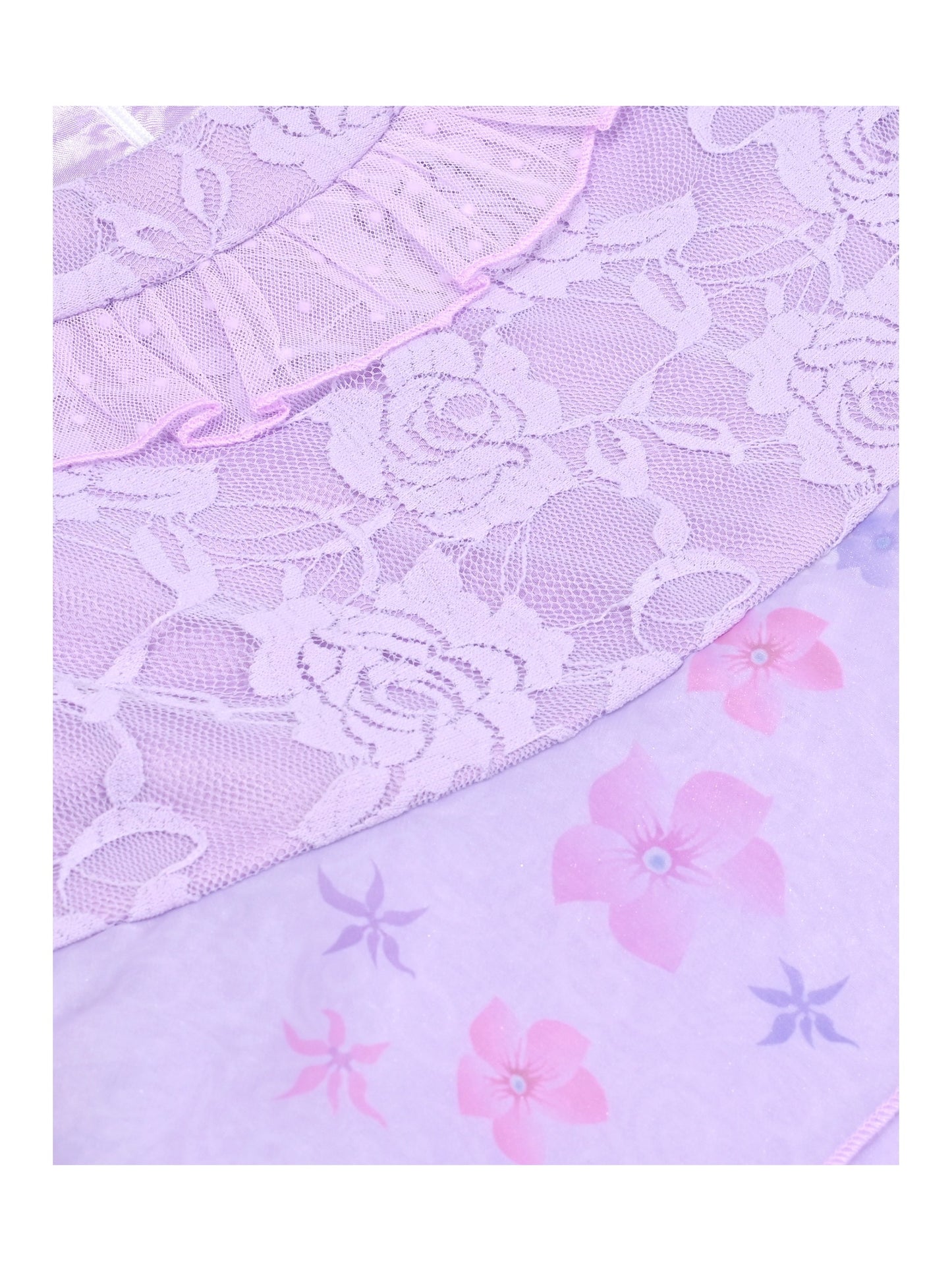 Girls Dress Pink Tulle Floral Applique 3/4 Sheer Mesh Sleeve Wedding Party Purple Lace Floral