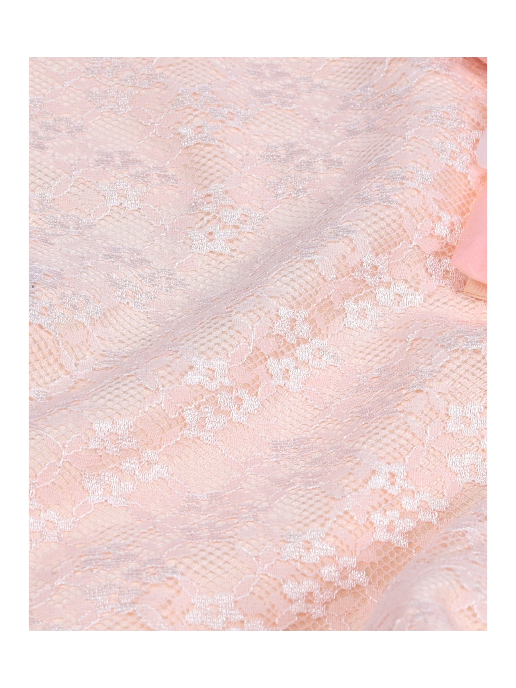 Girls Dress Pink Tulle Floral Applique 3/4 Sheer Mesh Sleeve Wedding Party Light Pink Lace