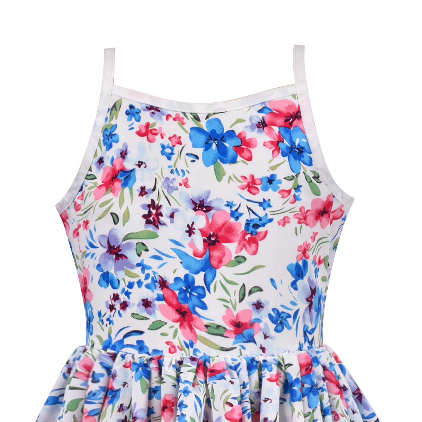 Girls Dress Tie Back Flower Casual Dress Party Size 4-14 Years