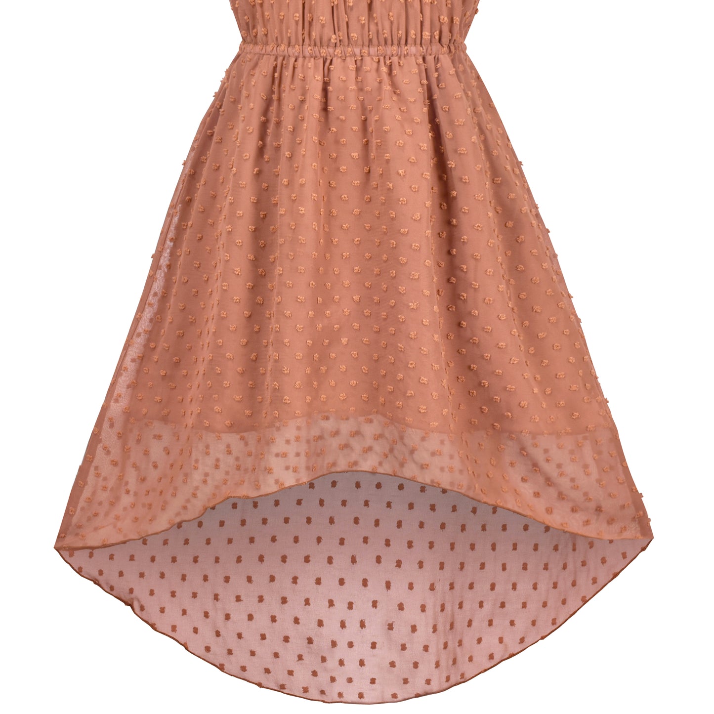 Girls Dress Swiss Dot Hi-lo Skirt Sweet Halter Sleeveless Size 6-14 Years