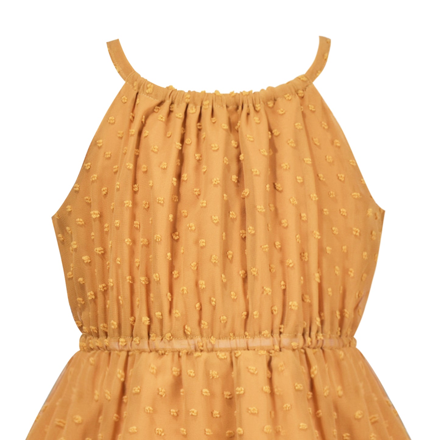 Girls Dress Swiss Dot Hi-lo Skirt Sweet Halter Sleeveless Size 6-14 Years