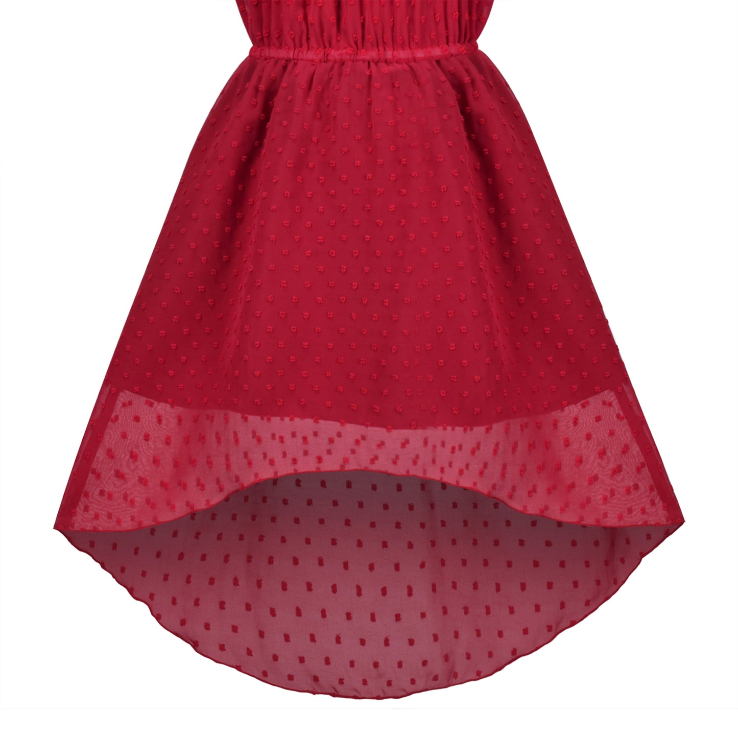 Girls Dress Swiss Dot Hi-lo Skirt Sweet Halter Sleeveless Size 6-14 Years