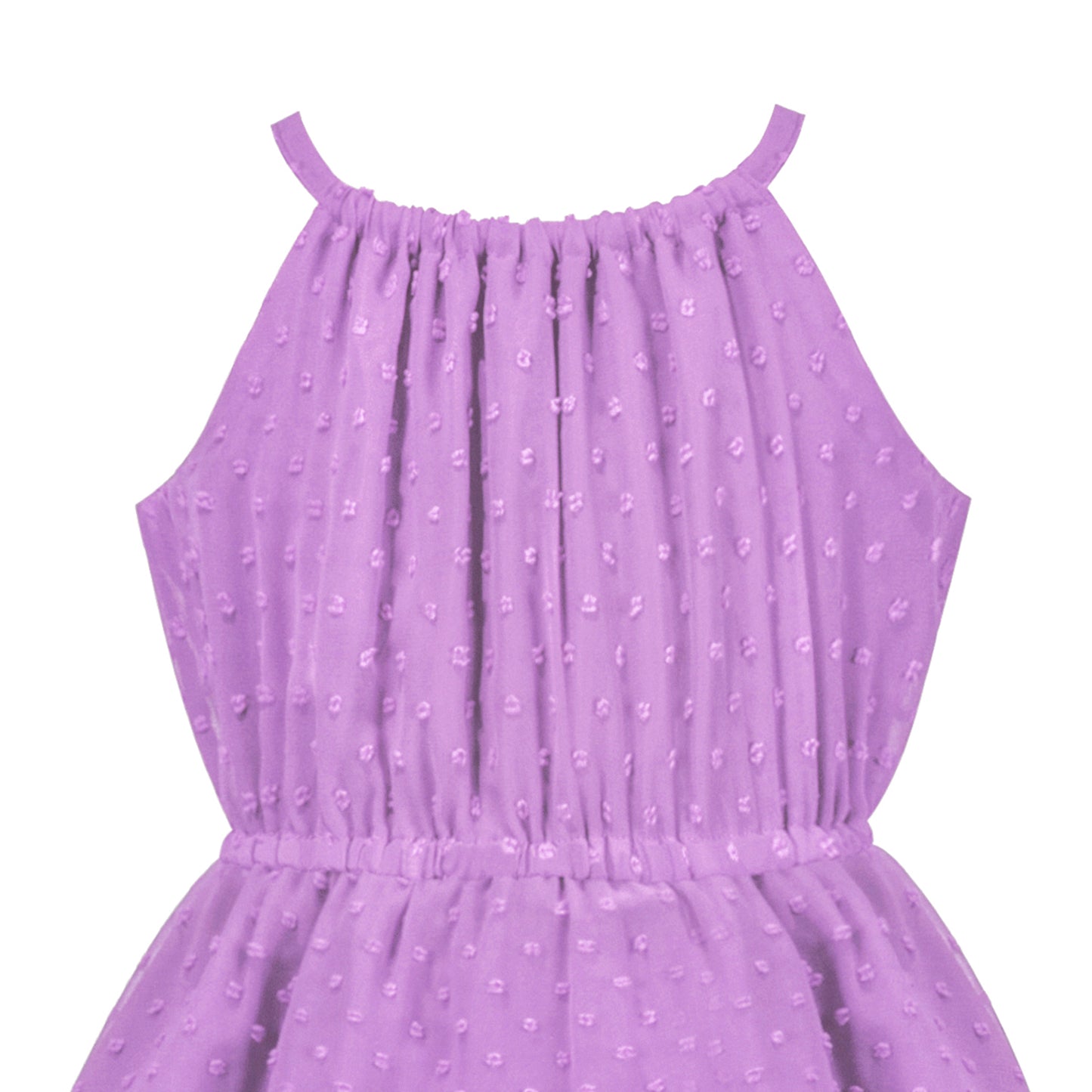 Girls Dress Swiss Dot Hi-lo Skirt Sweet Halter Sleeveless Size 6-14 Years