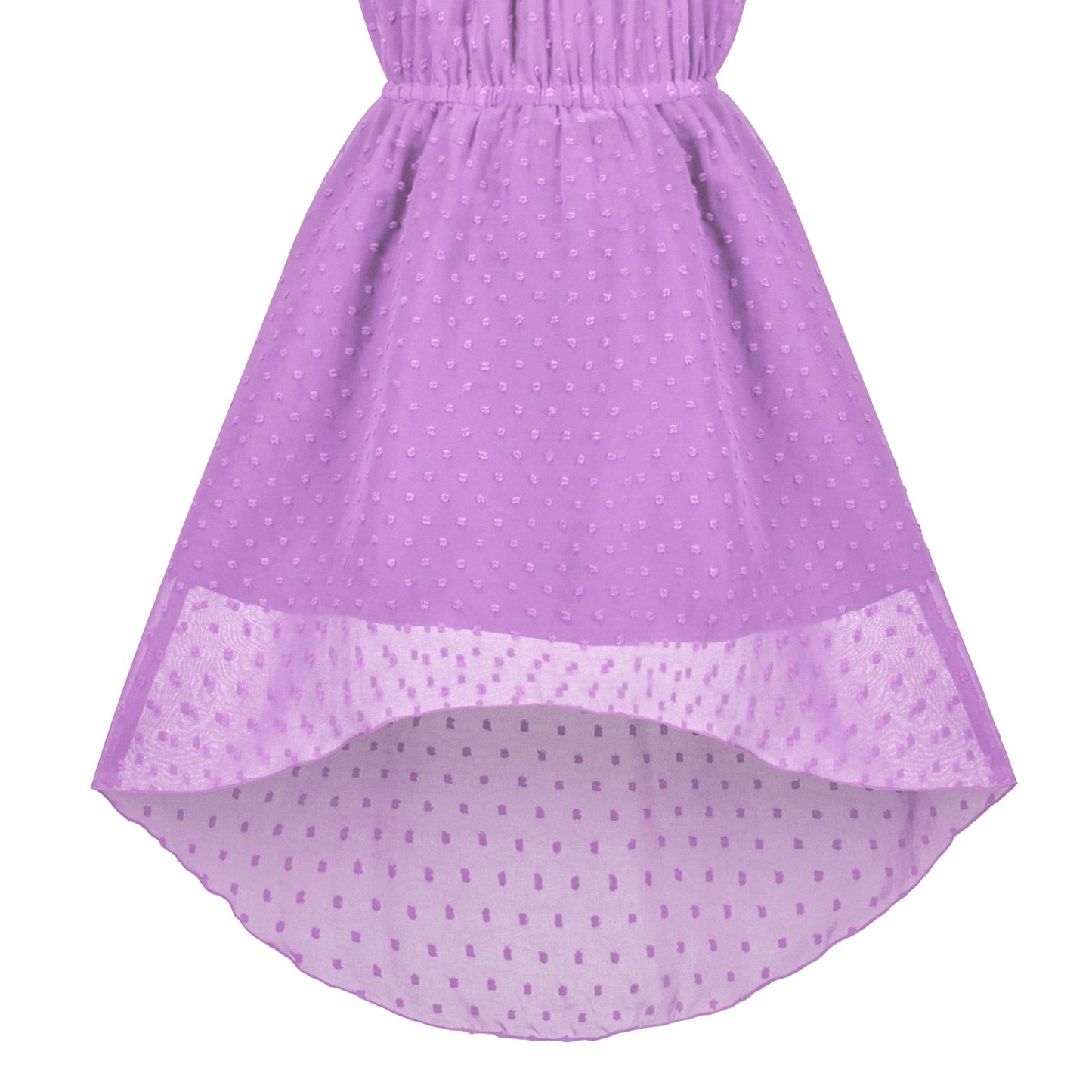 Girls Dress Swiss Dot Hi-lo Skirt Sweet Halter Sleeveless Size 6-14 Years
