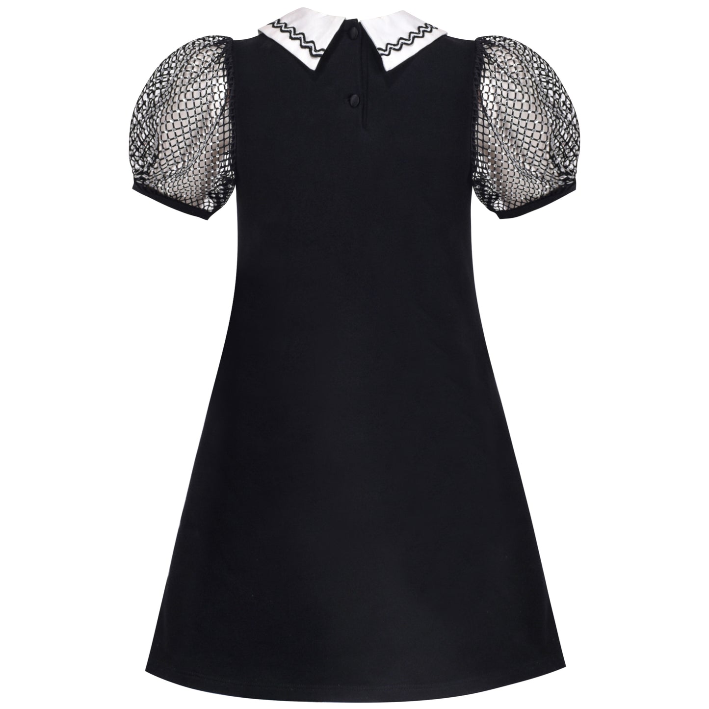 Girls Dress Flower Embroidered Stripe Short Sleeve Size 2-12 Years