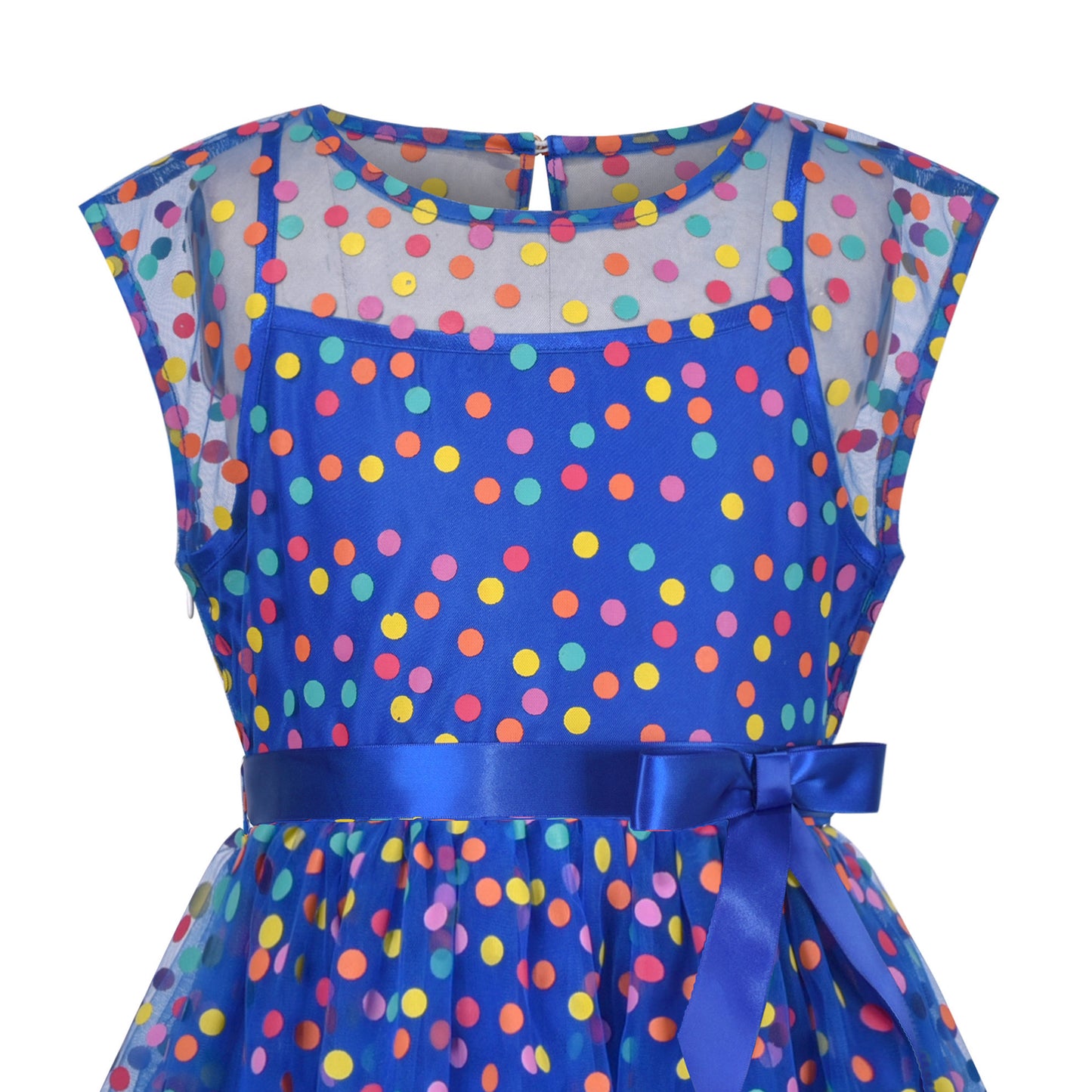 Girls Dress Dot Star Lace Dress Size 6-12 Years