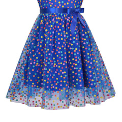Girls Dress Dot Star Lace Dress Size 6-12 Years